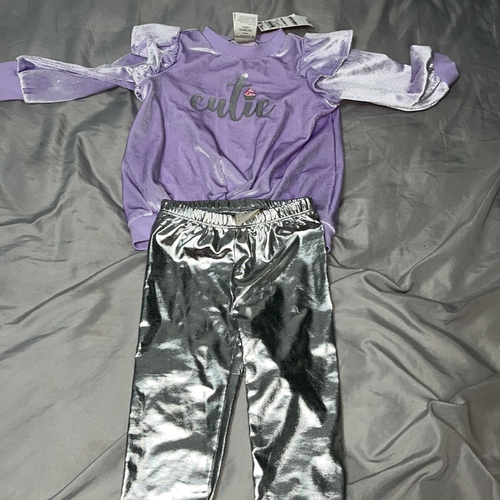 First Impressions girls two piece long sleeve and pant set with tags